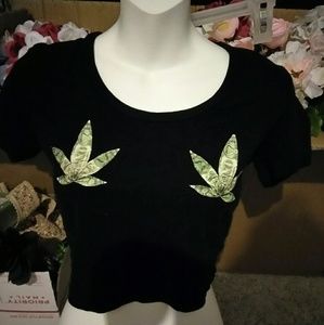 Black money leaf  t-shirt.